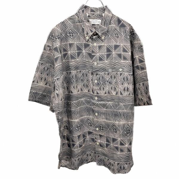 GIVENCHY ジバンシィ シャツ 総柄 幾何学柄 ボタンダウン 半袖 胸