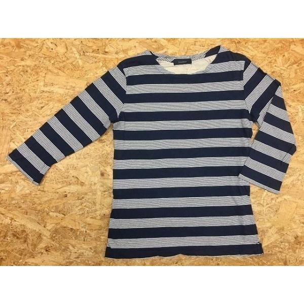 RAGEBLUE レイジブルー Mサイズ メンズ Tシャツ 半端袖 ボーダー ラウンドネック カットソー ネイビー×ホワイト 紺×白 :TL00479:Undo Rowa ヤフー店 通販 RAGEBLUE メンズ 七分袖Tシャツトップス M