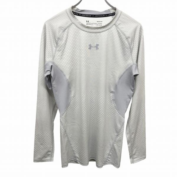 UNDER ARMOUR コンプレッションウェア プラクティスシャツ 長袖 ラグラン ポリエステル×ポリウレタン L (LG) グレー系 メンズ