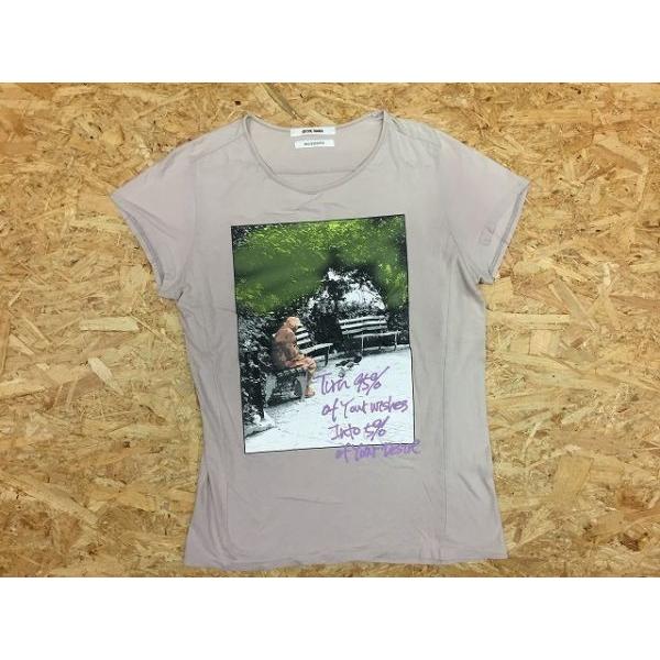 Satoru Tanaka Boycott サトルタナカ ボイコット サイズ不明 肩幅38cm レディース Tシャツ ショートスリーブ プリント 紫寄りのグレー Ts Undo Rowa ヤフー店 通販 Yahoo ショッピング