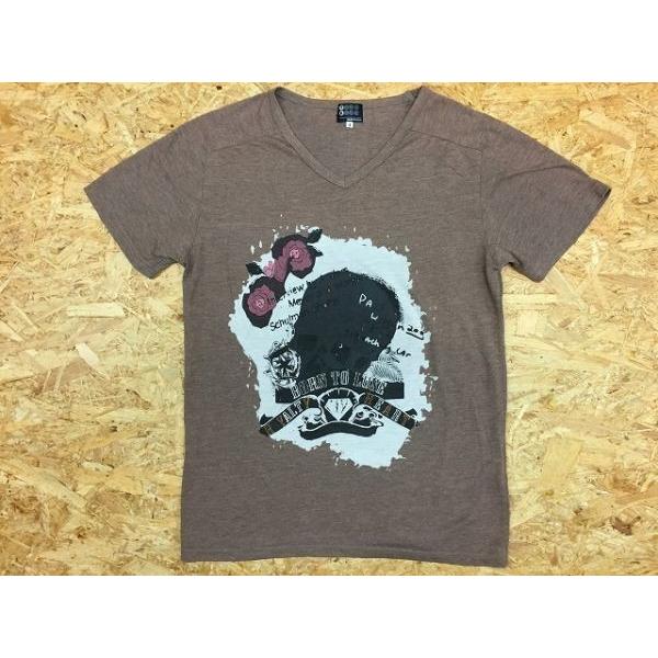 Tk Takeo Kikuchi タケオキクチ サイズ3 メンズ Tシャツ 半袖 Vネック スカル 英字 ローズ バラ イラスト プリント ヘザーブラウン Ts Undo Rowa ヤフー店 通販 Yahoo ショッピング
