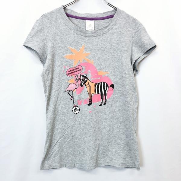 Adidas アディダス Lサイズ レディース Tシャツ シマウマ フラミンゴ ロゴ プリント イラスト カットソー ショートスリーブ 丸首 グレー Ts Undo Rowa ヤフー店 通販 Yahoo ショッピング