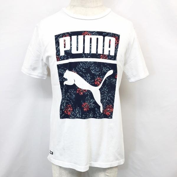 プーマ PUMA Tシャツ M ビッグロゴ 花柄 ストライプ PUMA ゆうパケット対応可能！プーマ メンズ レディース 半袖 T