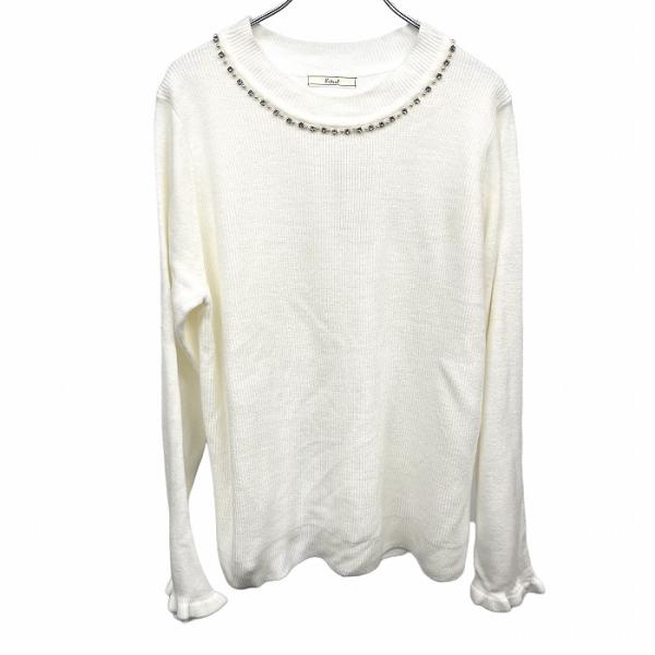 ルデュアル 【新品】Ledual リブニット セーター ネックビーズ