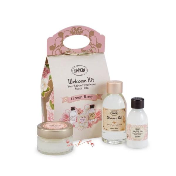 【セット内容】・シャワーオイル グリーン・ローズ(100mL)・ボディスクラブ グリーン・ローズ(60g)・シルキーボディミルク グリーン・ローズ(50mL)・BOX＜SABON＞の3ステップボディケアのトライアルサイズを集めたキット。クラ...