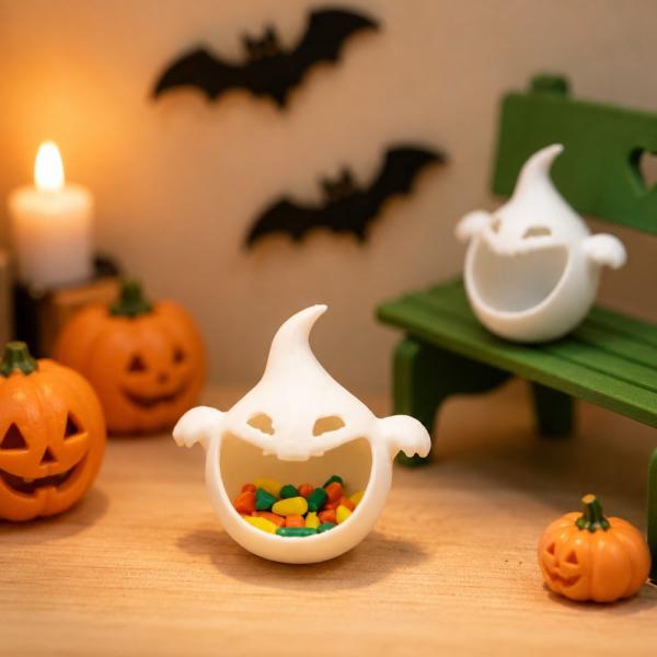 【1点のみ販売】ミニチュア おばけ キャンディボウル 1点販売 高さ約24mm ハロウィン ドールハウス 小物入れ デコレーション 撮影小物 ミニチュア雑貨