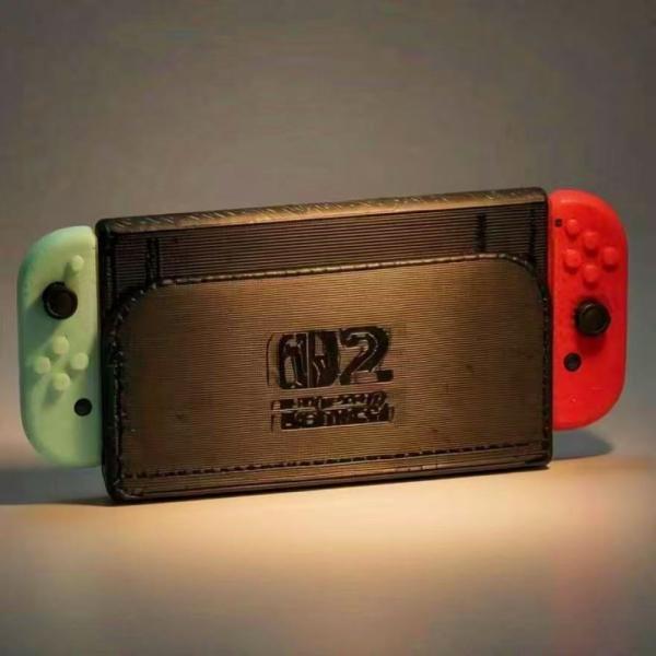 【1セット2点販売】ミニチュア小物 ゲーム機風 2点セット 本体＋固定型ケース 約47mm ドールハウス ジオラマ 模型