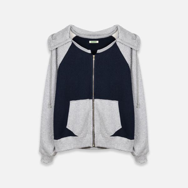 RANDY (ランディ) PART 3 (GREY x NAVY) [ジップアップパーカー