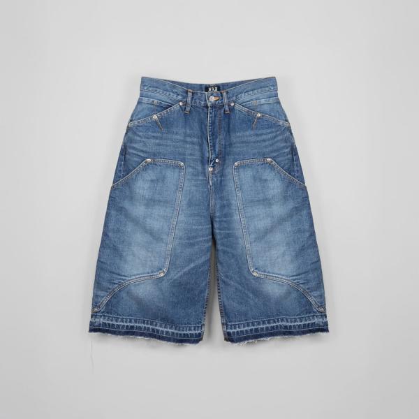 FAKE ASS FLOWERS AS FAF | NEWCOMMUNE AGED BAGGY DENIM SHORTS