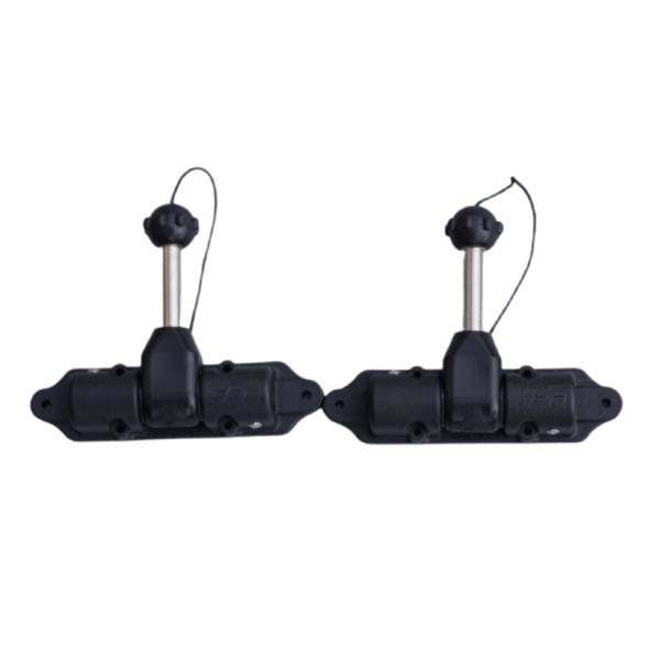 .錆びない・耐酸性・耐UV・耐熱・耐衝撃.海水・淡水・汽水対応.耐用年数おおよそ10年以上※環境によります。 商品内容・硬質樹脂クラッチ2個  固定用ボルトナット類船に合わせて別ご購入ください。 材質・耐酸・耐UVポリプロピレン・SUSステ...