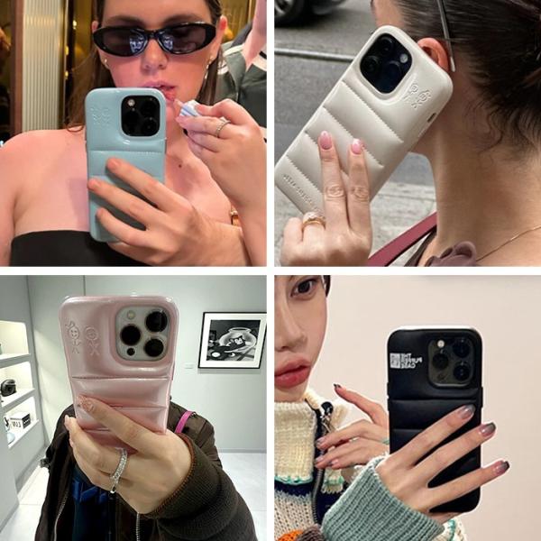 正規品 Urban Sophistication iPhone16proMax③ The Puffer Case® - Black Manhattan | Urban Sophistication