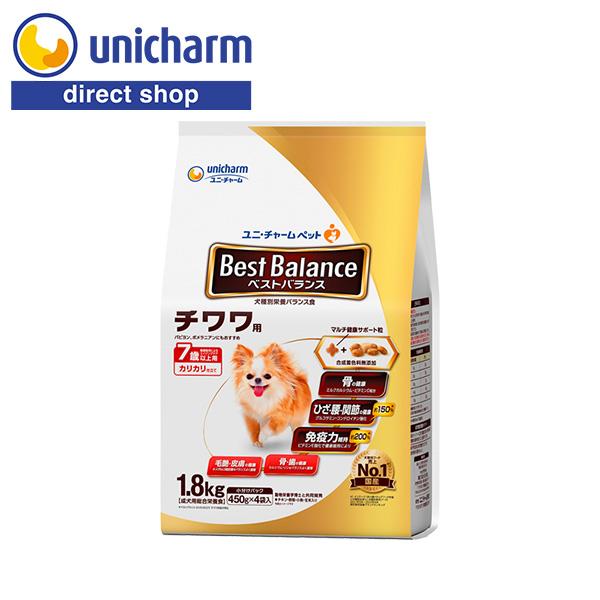 他サイト： ベストバランス カリカリ仕立て チワワ用 7歳以上用 1.8kg  ベストバランス チワワ ドッグフード 高齢犬 ドライフード 日本製 国産 小型犬 ユニ・チャーム公式の商品画像