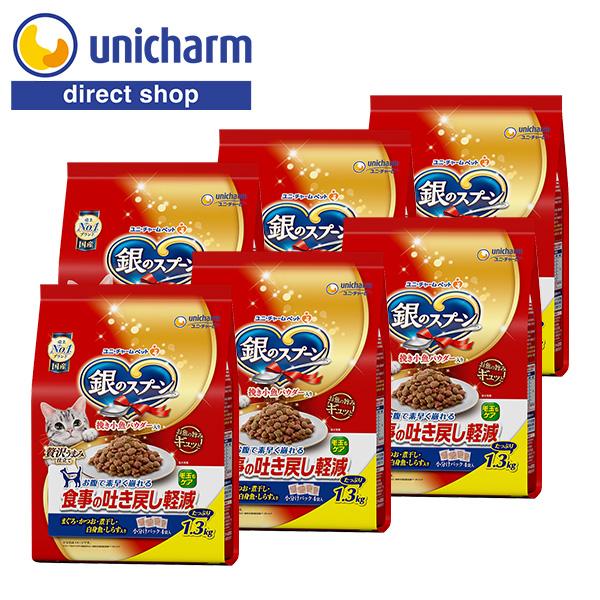 他サイト： 銀のスプーン贅沢うまみ仕立て食事の吐き戻し軽減フードまぐろ・かつお・煮干し・白身魚・しらす入り 1.3kg×6 ユニ・チャーム公式ショップの商品画像