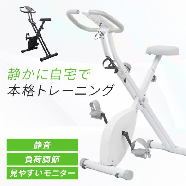 エアロバイク 家庭用 フィットネスバイク 静音 耐荷重100kg 負荷16段階