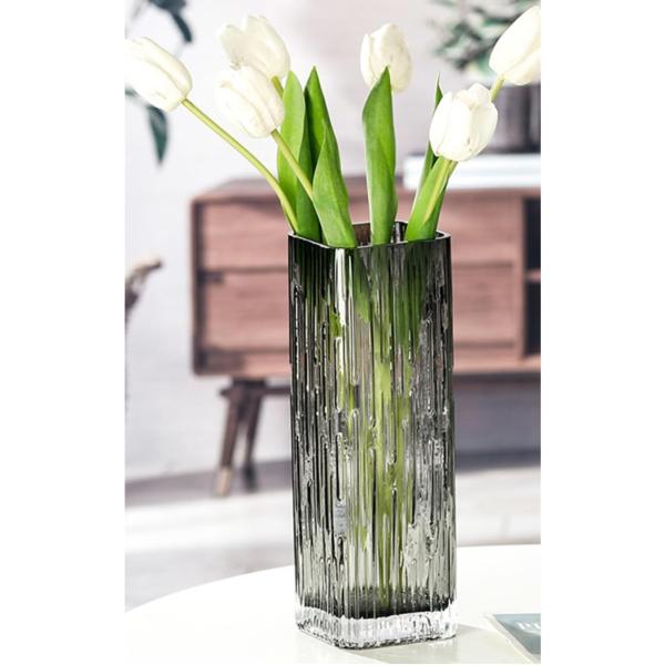 花瓶 北欧 ガラス 花器 フラワーベース ガラスベース ガラスボトル アレンジ インテリア 8x25cm 水栽培 生け花 造花 おしゃれ