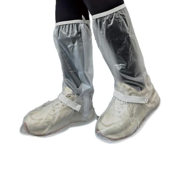 靴を履いたままでも着脱しやすく、突然の大雨にも安心■品名・品番：ロングタイプレインシューズカバー　M【HDL-5734】/L【HDL-5376】■カラー：透明■サイズ：M：靴底幅10.5cm以下　靴底長さ26〜27.5cm　はき口20cm　...