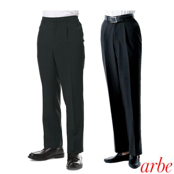 ■品名・品番：ストレッチパンツ　AS6801■カラー：C-10.ブラック■サイズ：SS　S　M　L　LL　3L　4L　5L■素材：ストレッチトロピカル(ポリエステル100%)■機能・特長：男女兼用　ワンタック　脇ゴム　ストレッチ　太め仕様　...