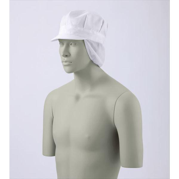 住商モンブラン 八角帽子たれ付き　男女兼用サイズ：フリー色：白　素材：制電単糸ツイル（ポリエステル65％綿35％　　　メッシュ（ポリエステル100％）仕様：抗菌0157対応　制電頭髪をすっぽり隠すメッシュたれ付きの八角帽。ツバの長さはノーマ...