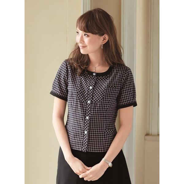 アンジョア オーバーブラウス 半袖 レディース 春夏 黒 5号 15号 事務服 制服 可愛い Uniform Japan 通販 Paypayモール