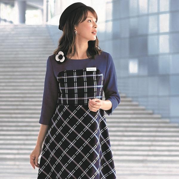 アンジョア ワンピース レディース 紺 5号 15号 事務服 制服 可愛い 華やぎ F Uniform Japan 通販 Yahoo ショッピング