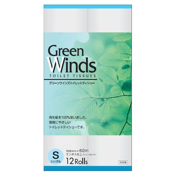 再生紙使用12ロールシングル 108mm x 60Mダブル　108mm x 30M