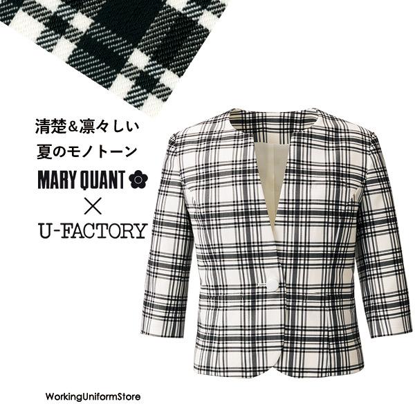 マリークヮント 受付制服 七分袖ジャケット M43201 ハイトーンチェック 