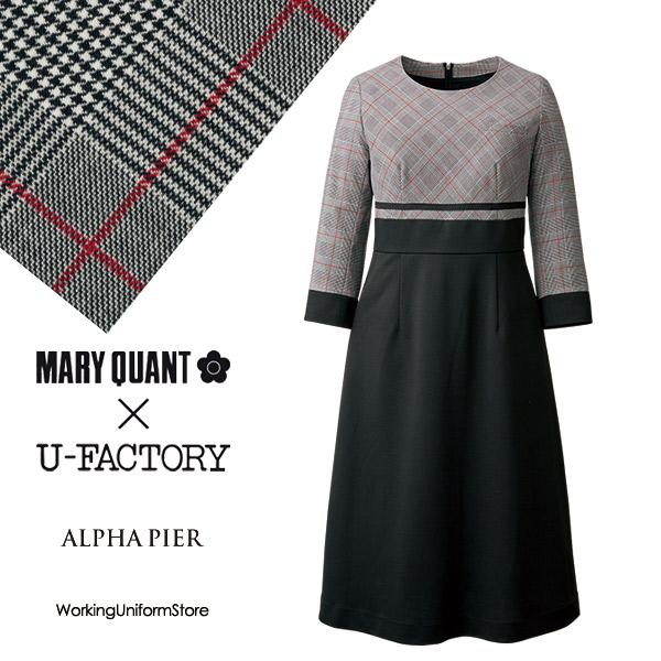 受付事務服 マリークヮント 七分袖ワンピース M53161 グレナ 受付事務服 マリークヮント 七分袖ワンピース M53161 グレナ