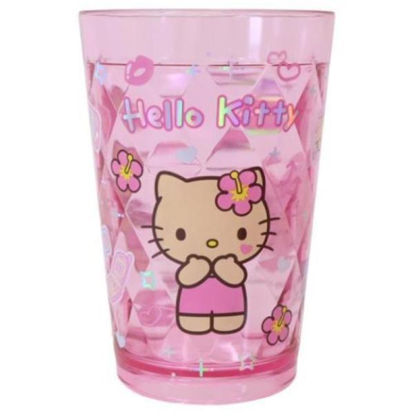 サンリオ ハローキティ キラホロクリアロングカップ 380ml 日焼け 約H124×W83mm SAC-HCLL-KTHI さんりお コップ 食事