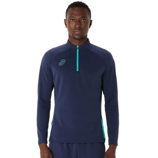 ASICS（アシックス） ハーフジップ ニットトップ ミッドナイトネイビー