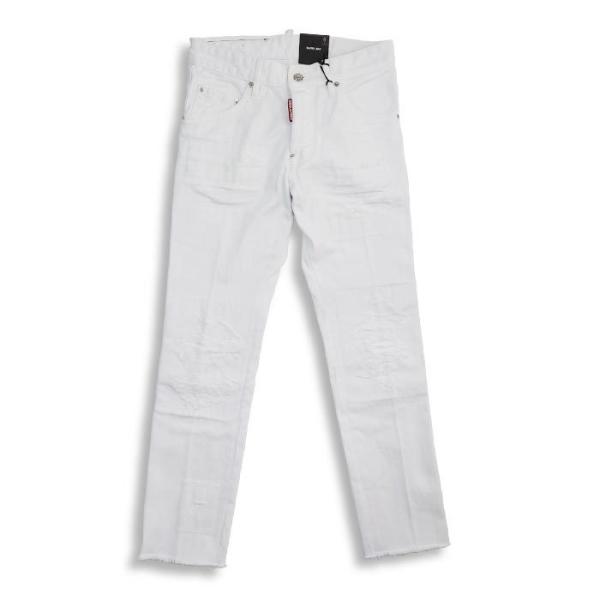 30%OFF DSQUARED2 �f�B�[�X�N�G�A�[�h S71LB1055 SKATER JEANS �����Y �z���C�g �W�[���Y �f�j�� �J�i�_���[�t�f�U�C�� 2022�t�� �������� �ԕi�����s��