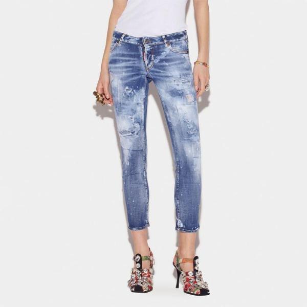 DSQUARED2 �f�B�[�X�N�G�A�[�h S75LB0645 Light Cloudy Wash Jennifer Cropped Jeans ���f�B�[�X �X�g���b�` �W�[���Y ���K�i 2022�H�~ ��������