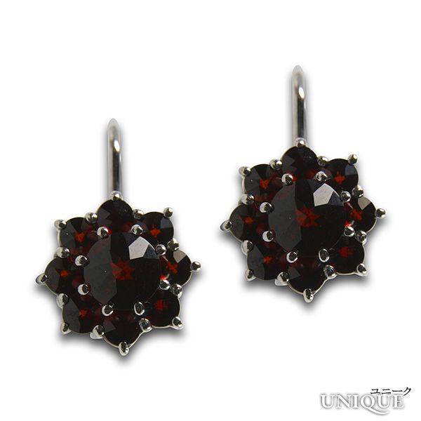 30％OFF】 【ボヘミアン・ガーネット】 ピアス （シルバー925使用 