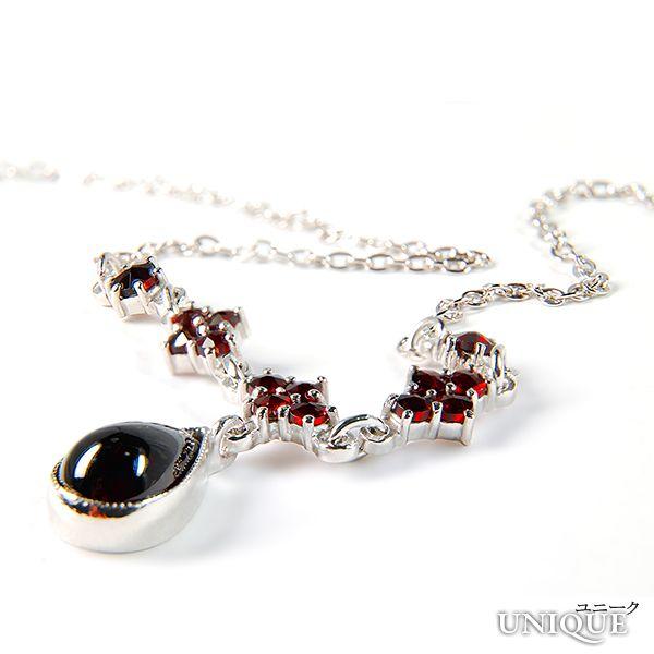 30％OFF】 【ボヘミアン・ガーネット】 ネックレス （シルバー