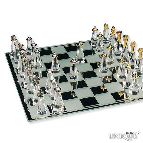 Preciosa クリスタルチェス 10×10cm ボヘミアンクリスタル PRECIOSA 【プレシオサ】 クリスタルガラス チェス （中
