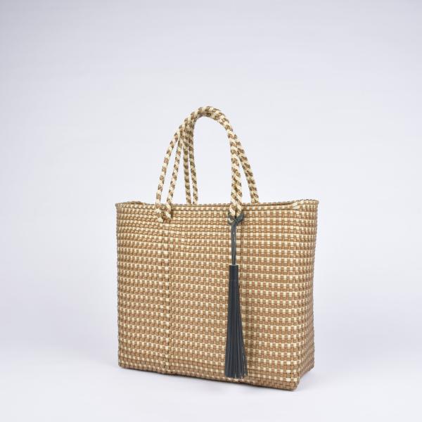 メルカドバッグ Mサイズ キンガム ゴールド×クリーム エコ ECO