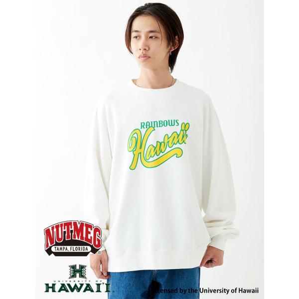 NUTMEG 公式 クルーネックBIGトレーナー メンズ レディース ハワイ大学 USAコットン