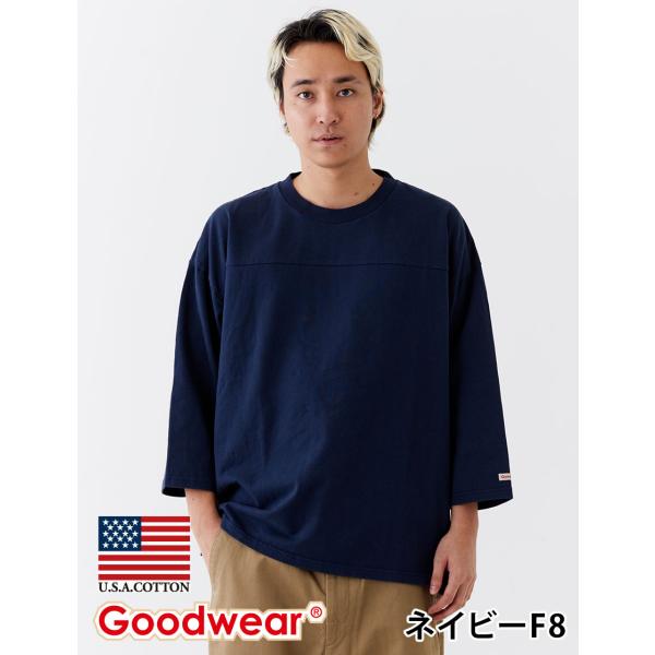 Goodwear 公式 BIG7分袖T メンズ レディース 7.6オンス USAコットン 切替