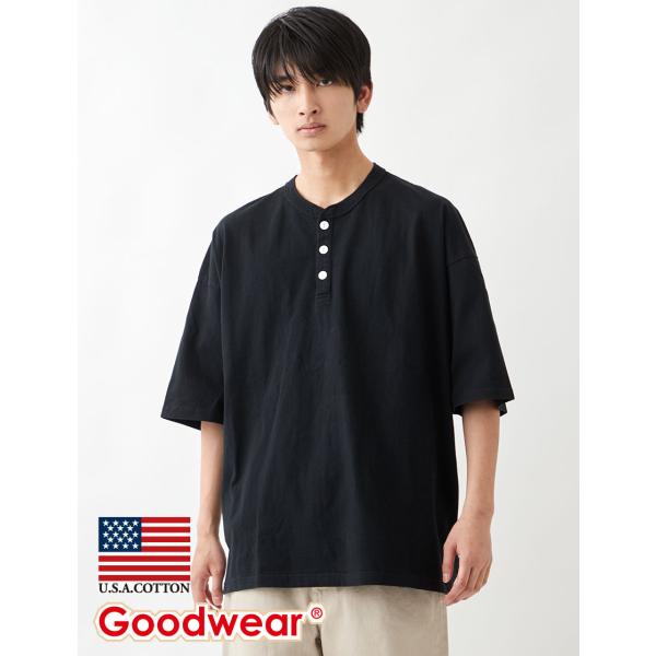 Goodwear 公式 SUPER BIGT メンズ レディース 7.6オンス USAコットン ヘンリーネック