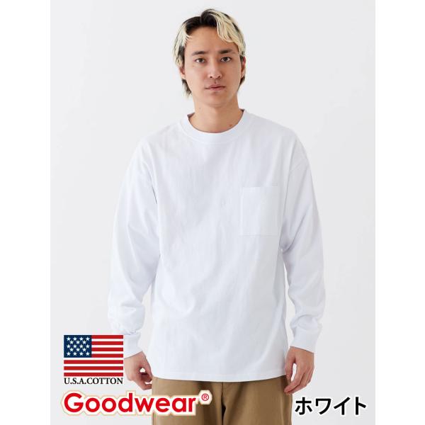 Goodwear 公式 BIGロンT メンズ レディース 7.6オンス USAコットン ポケット 袖リブ