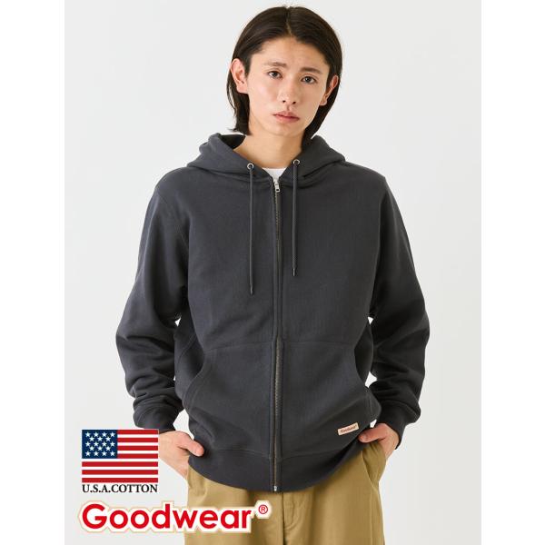 Goodwear 公式 ZIPパーカー メンズ レディース USAコットン ジップパーカー レギュラー 無地