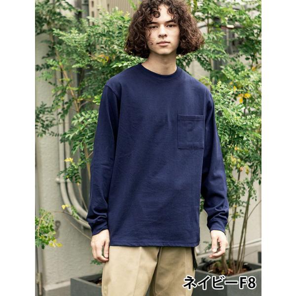 Goodwear 公式 ロンT メンズ レディース 7.6オンス USAコットン ポケット 袖リブ 無地