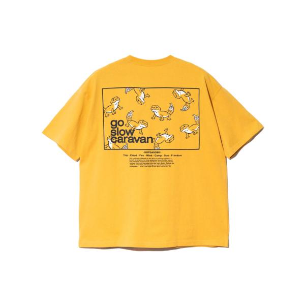 go slow caravan Tシャツ スクエアLOGO バックプリント ゆったり メンズ レディース ゴースローキャラバン