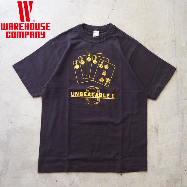 ウエアハウス Tシャツ WAREHOUSE & CO. 4601-UNBEA メンズ 半袖 プリント ポケット 日本製 半袖Tシャツ アメカジ ウェアハウス 黒 ブラック