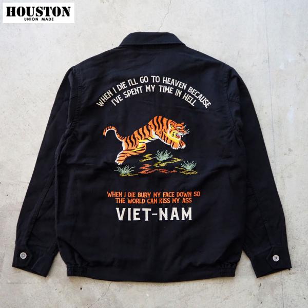 ヒューストン ベトジャン メンズ HOUSTON ジャケット コットン リネン ベトナムジャケット 51593 刺繍 スカジャン ジャケット ミリタリー