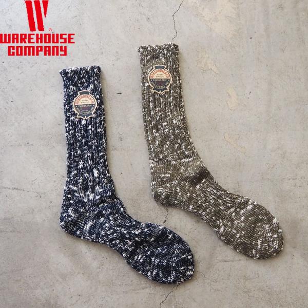 ウエアハウス ソックス 靴下 WAREHOUSE & CO. メンズ 5235 SLUB RIB ZOKKI SOCKS 日本製 クルーソックス くつした コットン スラブ