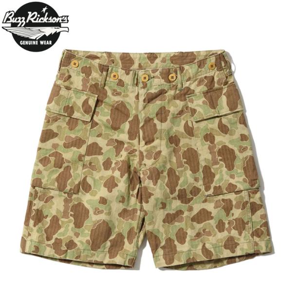 バズリクソンズ ショーツ BUZZ RICKSON'S TROUSERS, HERRINGBONE TWILL CAMOUFLAGE SHORTS BR52660 メンズ ハーフパンツ 短パン アメカジ