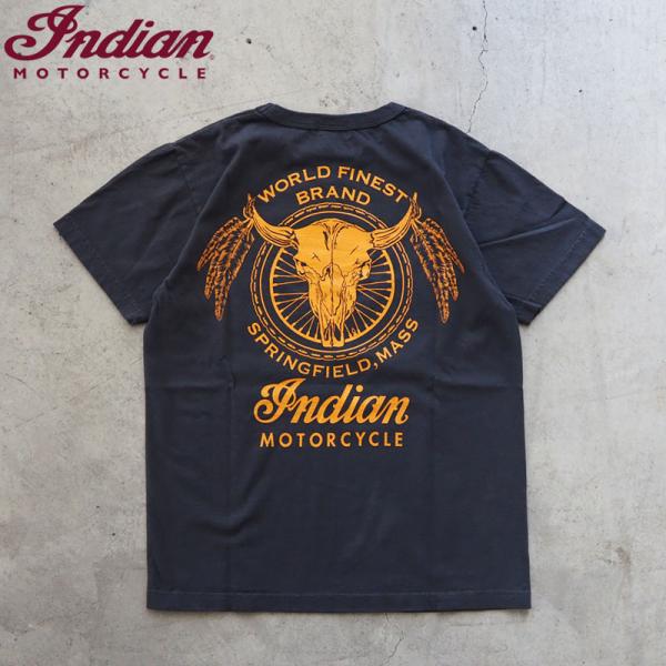 インディアン モトサイクル Tシャツ Indian Motorcycle COW HEAD プリントTシャツ IM79554 メンズ 半袖 USA製 半袖Tシャツ アメカジ