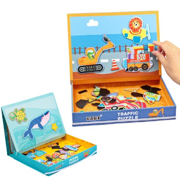 マグネット パズル セット 海の生き物 乗り物 知育玩具 室内 おもちゃ