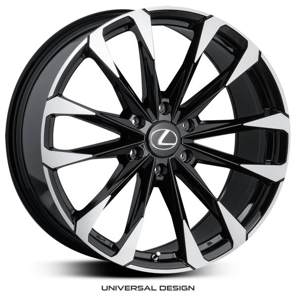 レクサス LX600 LX700h 用 UNIVERSAL DESIGN ユニバーサルデザイン FF01S 22100 55 6/139 BLACK POLIS