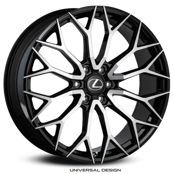 レクサス LX600 LX700h 用 UNIVERSAL DESIGN FF02M 24100 55 6/139 BLACK POLISH x1台分